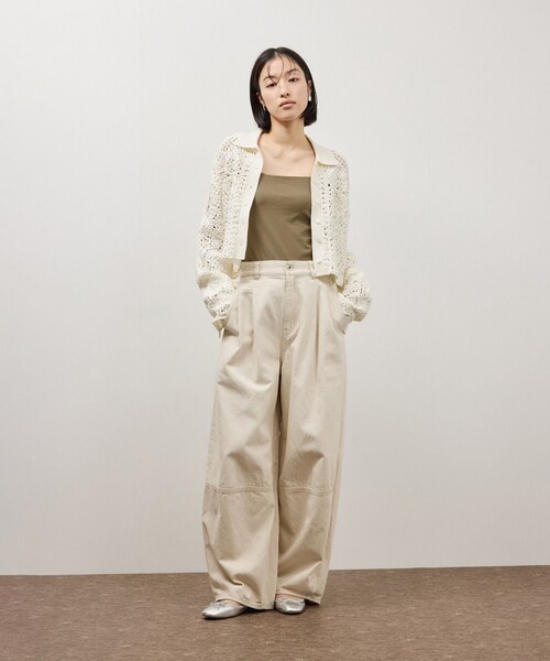 ADAM ET ROPE'（アダムエロペ）の「【OUR WACOAL×ADAM ET ROPE'】コットン混カップインベアトップキャミソール（キャミソール・レディース・ブラック/ホワイト/オリーブ・L/M/S）」の13枚目の写真