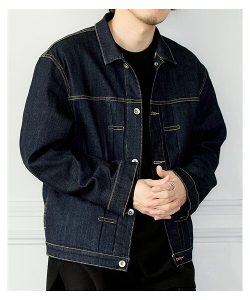 nissen（ニッセン）の「【MBコラボ】ハイストレッチデニムブルゾン（デニムジャケット・メンズ・ブルー/ネイビー・M/L/LL/3L/4L/5L/6L/8L/10L）」の19枚目の写真