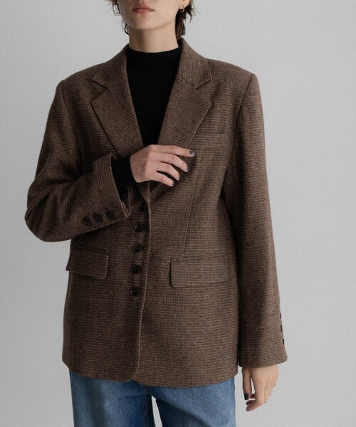 URBAN RESEARCH Sonny Label（アーバンリサーチサニーレーベル）の「ツイードテーラードジャケット（テーラードジャケット・レディース・ブラウン/ダークブラウン・Free）」の18枚目の写真