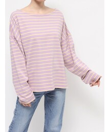 Ungrid | ボートネックボーダーロングスリーブTee(Tシャツ/カットソー)