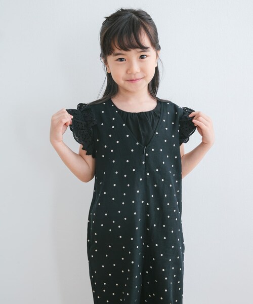 URBAN RESEARCH DOORS（アーバンリサーチドアーズ）の「『親子リンク』リネンレーヨンドットオールインワン(KIDS)（ワンピース・キッズ・NATURAL/BLACK・105/120/135）」の10枚目の写真