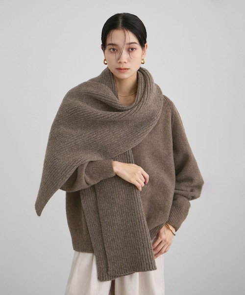 ADAM ET ROPE'（アダムエロペ）の「【Baserange（ベースレンジ）】MEA SCARF（マフラー・レディース・ダークブラウン・F）」の10枚目の写真