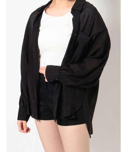 EVRIS（エヴリス）の「シアールーズシャツ（シャツ/ブラウス・レディース・ホワイト/ブラック/ピンク/ブルー・F）」の2枚目の写真