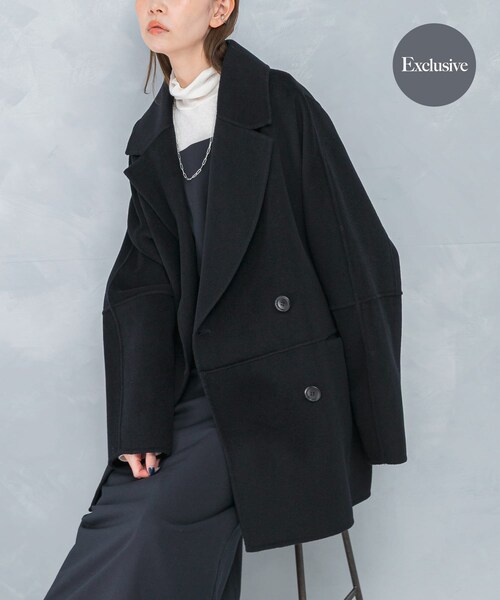 URBAN RESEARCH ROSSO（アーバンリサーチロッソ）の「『一部別注カラー』YENN　DOUBLE FACE PEA COAT（その他アウター・レディース・別注DNAVY/BROWN/CHARCOAL・FREE）」の3枚目の写真