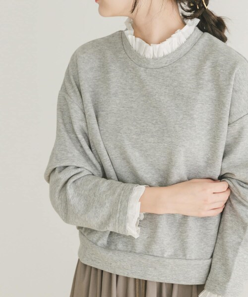 ITEMS URBANRESEARCH(アイテムズ アーバンリサーチ)の「フリルドッキングスウェット(スウェット・レディース・杢GRY/BLK・FREE)」の20枚目の写真