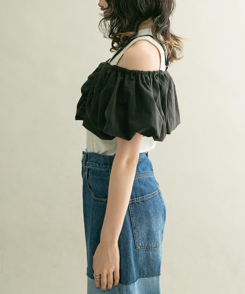 KBF（ケイビーエフ）の「2WAYパフスリーブビスチェ（その他トップス・レディース・GRAY/BEIGE/BLACK・one）」の17枚目の写真