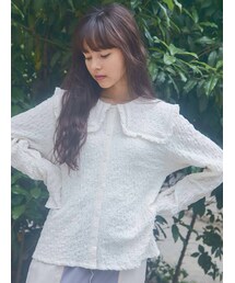 merry jenny | ジャガードセーラーカラーブラウス(シャツ/ブラウス)