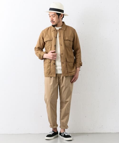 URBAN RESEARCH DOORS(アーバンリサーチドアーズ)の「リネンフィールドジャケット(ミリタリージャケット・メンズ・KHAKI/L.BROWN・38/40)」の8枚目の写真