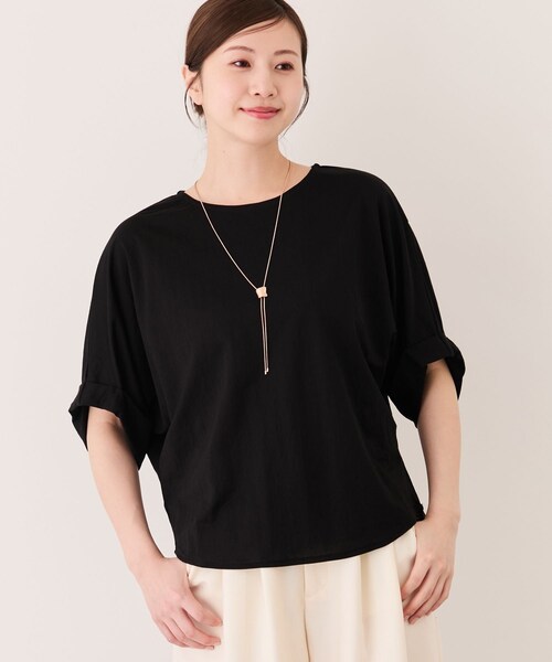 Jayro(ジャイロ)の「バックタックドルマンプルオーバー(Tシャツ/カットソー・レディース・ブラック/ホワイト系/ベージュ・M)」の5枚目の写真
