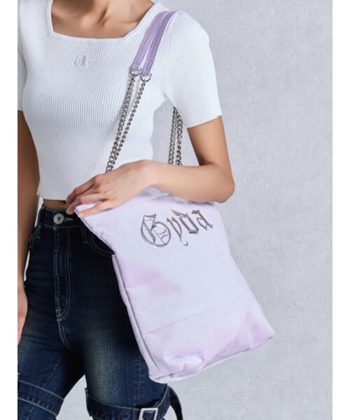 GYDA(ジェイダ)の「GydaチェーントートBAG【WEB限定】(トートバッグ・レディース・グレー/ブラック/パープル・F)」の3枚目の写真