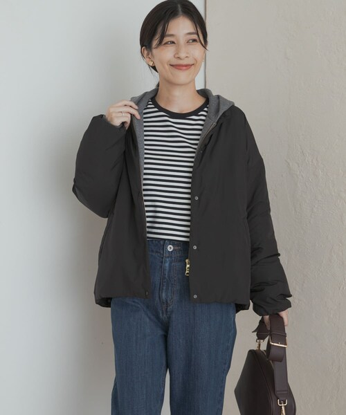 URBAN RESEARCH DOORS(アーバンリサーチドアーズ)の「『UR TECH』撥水ポケッタブル中綿ブルゾン(ブルゾン・レディース・GREIGE/CHARCOAL/BLACK・Free)」の8枚目の写真