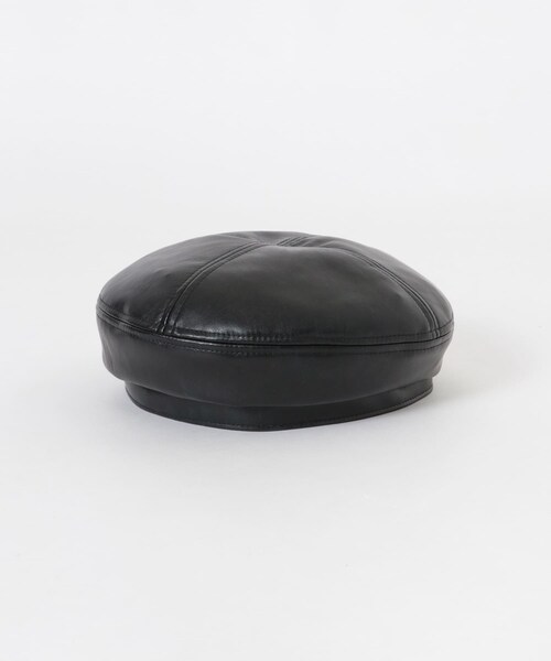 SMELLY（スメリー）の「フェイクレザーバックルベレー（ハンチング/ベレー帽・レディース・BLK/CML・-）」の10枚目の写真