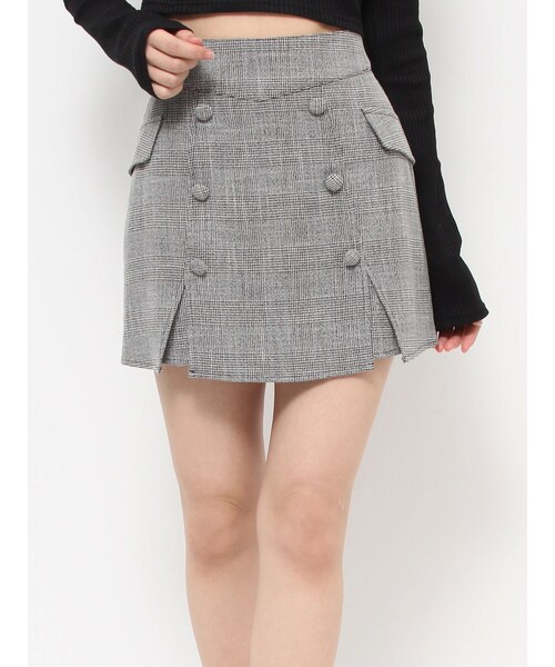 EATME（イートミー）の「ダブルボタンスリットスカート（スカート・レディース・ブラック/ミックス/ベージュ・M/S）」の6枚目の写真