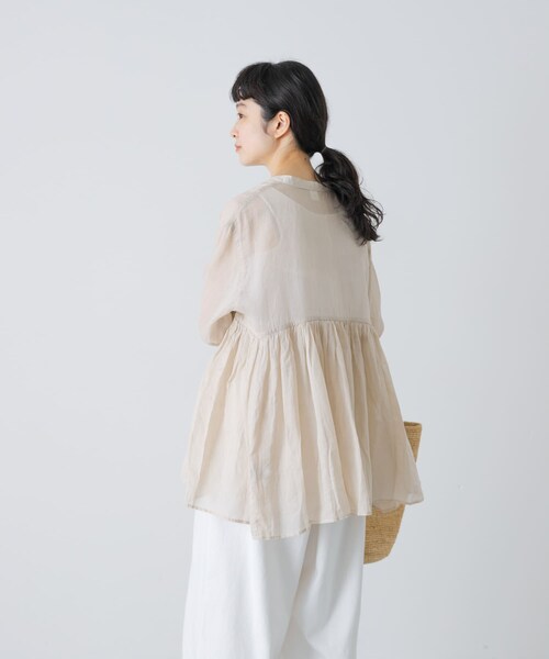 かぐれ（カグレ）の「ラミーギャザーブラウス（シャツ/ブラウス・レディース・BLACK/L.BEIGE・Free）」の15枚目の写真