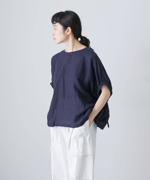 かぐれ（カグレ）の「パナマギャザースリーブプルオーバー（その他トップス・レディース・IVORY/NAVY・FREE）」の19枚目の写真