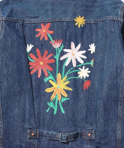 ADAM ET ROPE'(アダムエロペ)の「【KYOU/キョウ】ROEBUCK Type-50s Hand Painted Jacket feat. MIO YAMAMOTO(デニムジャケット・メンズ・ブラック/ブルー系・1/2/3)」の14枚目の写真
