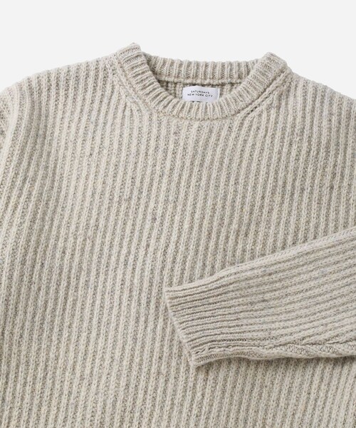 Saturdays NYC（サタデーズ ニューヨークシティ ）の「Atkins Speckled Sweater（ニット/セーター・レディース・オフホワイト/ワイン・L/M/S/XL）」の19枚目の写真