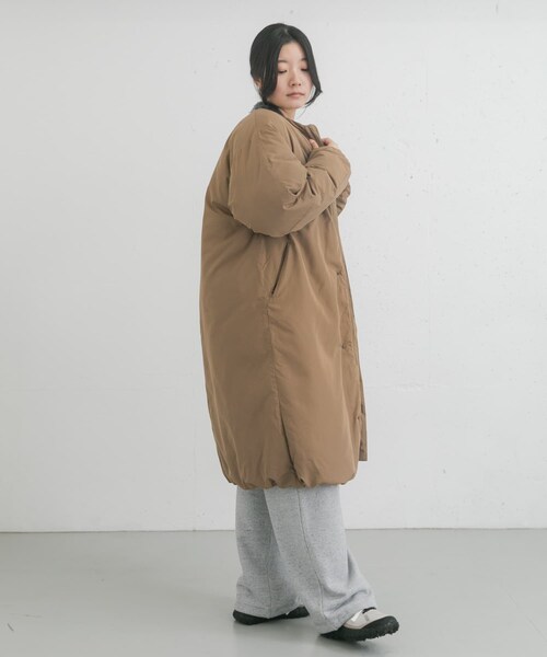 EKAL（エカル）の「『UR TECH』中綿 ノーカラーコート（その他アウター・レディース・ダークブラウン/モカ/チャコール・one）」の22枚目の写真