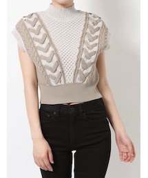 MURUA | ラインケーブルショートニットタンク(ニット/セーター)