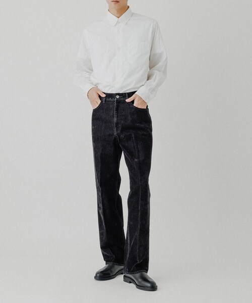 ADAM ET ROPE'（アダムエロペ）の「【ISKO】フロッキーデニム ストレートスラックス / ADAM ET ROPE' JEANS -IMAG-（デニムパンツ・メンズ・ブラック系/ダークブラウン系・L/M）」の13枚目の写真