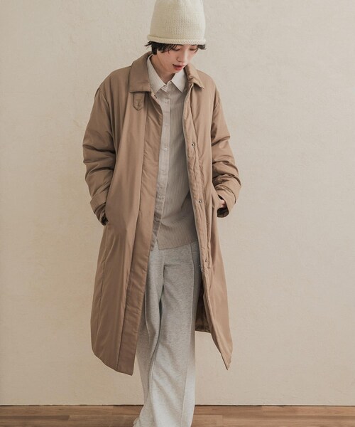 URBAN RESEARCH DOORS(アーバンリサーチドアーズ)の「ステッチレスライトダウンロングコート(テーラードジャケット・レディース・BLACK/KHK.BEG・Free)」の13枚目の写真