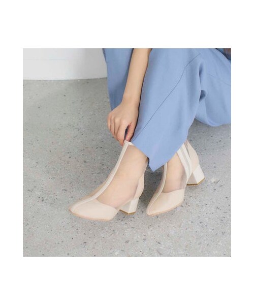 noyau(ノヤウ)の「ノヤウ noyau ブロックヒールチュールブーツ (ブーツ・レディース・BG/BL/SV/WH・S/22.5cm/M/23.5cm/L/24.5cm/LL/25cm)」の11枚目の写真