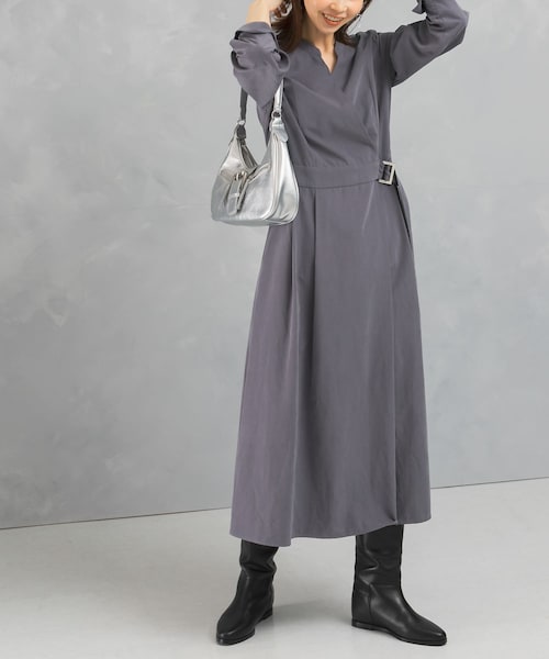 URBAN RESEARCH ROSSO（アーバンリサーチロッソ）の「スエードライクカシュクールワンピース（ワンピース・レディース・BLUE/ORANGE/BLACK・FREE）」の4枚目の写真