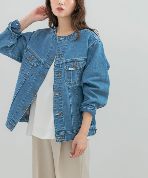 URBAN RESEARCH ROSSO（アーバンリサーチロッソ）の「『別注』Lee101×ROSSO　NOCOLLAR JACKET（デニムジャケット・レディース・ONE WASH/USED・Free）」の2枚目の写真
