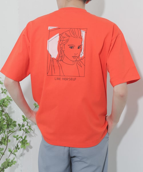 SENSE OF PLACE by URBAN RESEARCH(センスオブプレイスバイアーバンリサーチ)の「ガールグラフィックTシャツ(5分袖)(Tシャツ/カットソー・メンズ・PURPLE/WHITE①/PINK/ORANGE①/WHITE②/ORANGE②/WHITE③/MINT/ORANGE③・M/L)」の9枚目の写真