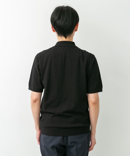 URBAN RESEARCH DOORS（アーバンリサーチドアーズ）の「LIFE STYLE TAILOR　ハイゲージ半袖ニットポロシャツ（シャツ/ブラウス・メンズ・IVORY/BLACK/NAVY BLUE/GRAY BROWN・M/L）」の15枚目の写真