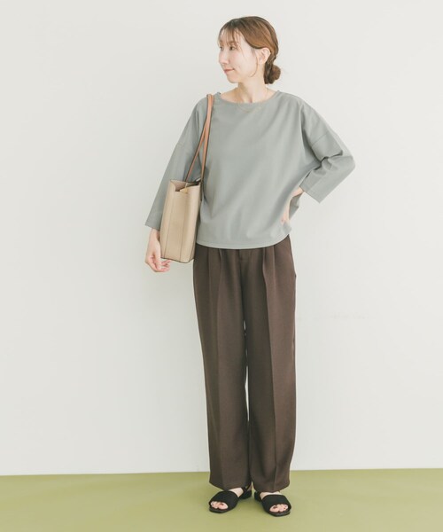 ITEMS URBANRESEARCH（アイテムズ アーバンリサーチ）の「カットジョーゼット7分袖プルオーバー（Tシャツ/カットソー・レディース・OFF/L.BLU/CHA・FREE）」の21枚目の写真