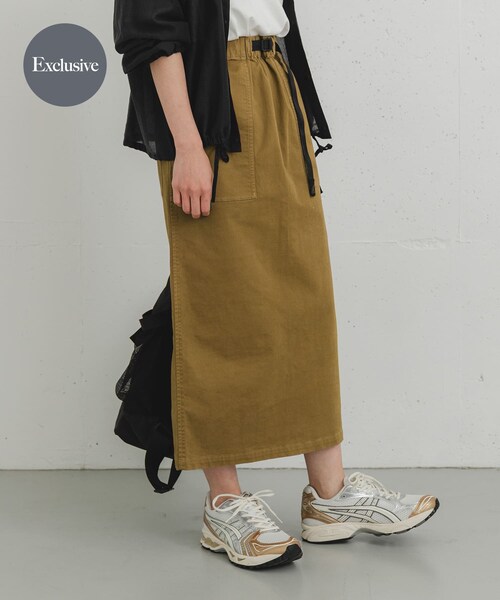 EKAL（エカル）の「『別注』GRAMICCI　ストレッチツイルスカート（スカート・レディース・BLACK/CAMEL/BROWN・one）」の3枚目の写真