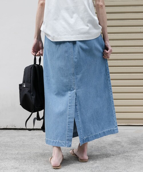 URBAN RESEARCH DOORS（アーバンリサーチドアーズ）の「FORK&SPOON　綿麻デニムスカート（デニムスカート・レディース・USED/ONEWASH・1/2）」の7枚目の写真
