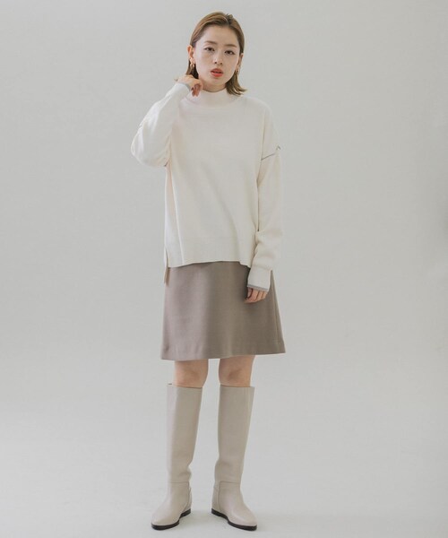 URBAN RESEARCH Sonny Label（アーバンリサーチサニーレーベル）の「メルトン風台形ミニスカート（スカート・レディース・ブラック/ベージュ・36/38）」の19枚目の写真