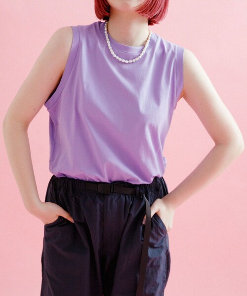 URBAN RESEARCH（アーバンリサーチ）の「『別注』ndx×URBS　EX Classic Nosleeve2（タンクトップ・レディース・VIOLET/C GREEN/CITRUS/ROCK DOVE/WHITE・S）」の6枚目の写真