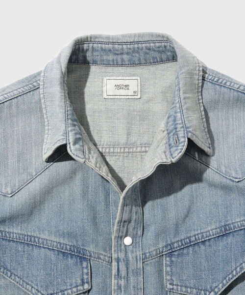 ADAM ET ROPE'（アダムエロペ）の「【ANOTHER OFFICE/アナザーオフィス】Maverick Western Shirt（ステンカラーコート・メンズ・ブルー系・1/2/3）」の6枚目の写真