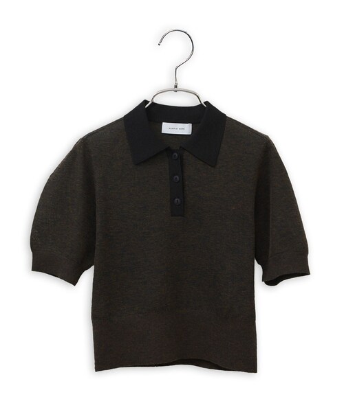 ADAM ET ROPE'(アダムエロペ)の「【定番】ラミーニットポロシャツ(ポロシャツ・レディース・キナリ/ダークブラウン系/サックス・F)」の17枚目の写真