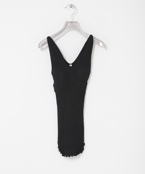 URBAN RESEARCH（アーバンリサーチ）の「HAKUJI　TWIST COTTON V-NECK TANK（タンクトップ・レディース・IVORY/BLACK・Free）」の7枚目の写真