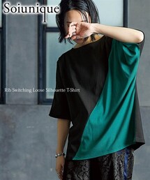 nissen | リブ切替ゆったりシルエットTシャツ ［Soiunique］(Tシャツ/カットソー)