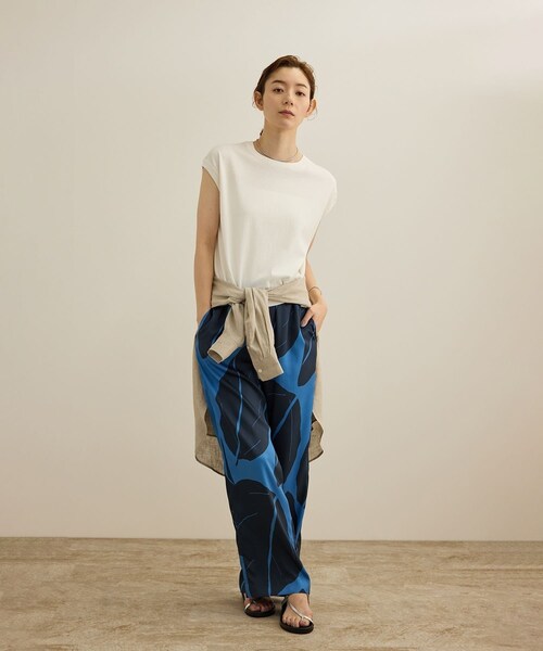 ROPE'(ロペ)の「【洗える】オーガニックコットンハイゲージフレンチスリーブニット(ニット/セーター・レディース・ホワイト/ネイビー/ターコイズ・F)」の5枚目の写真