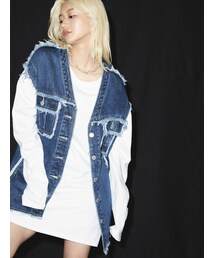 EMODA | カットオフフリンジオーバーデニムジャケット(デニムジャケット)