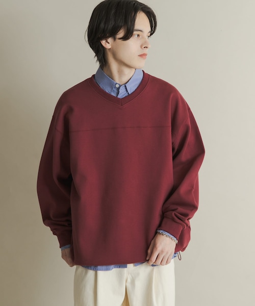SENSE OF PLACE by URBAN RESEARCH(センスオブプレイスバイアーバンリサーチ)の「カノコVネックスウェット(スウェット・メンズ・BLACK/NAVY/BORDEAUX・M/L)」の3枚目の写真