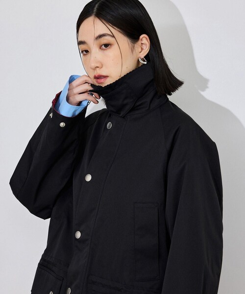 ADAM ET ROPE'(アダムエロペ)の「【Barbour for ADAM ET ROPE'】別注Shirring Bedale(その他アウター・レディース・ブラック/ベージュ・34/36)」の7枚目の写真