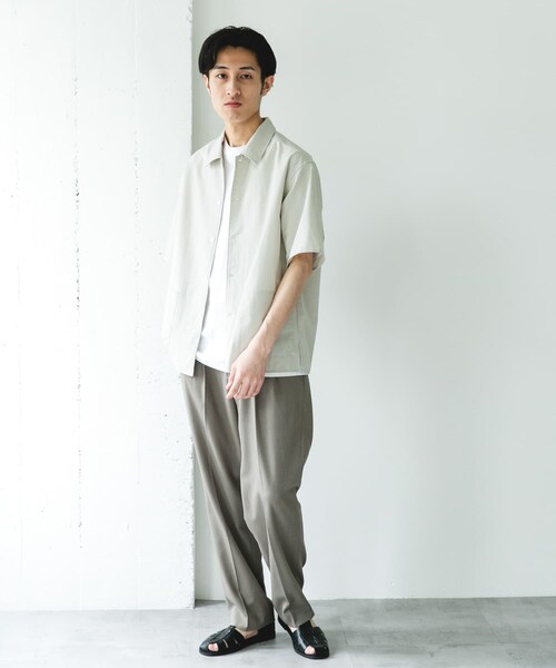 URBAN RESEARCH DOORS(アーバンリサーチドアーズ)の「『イージーケア/速乾/UVカット』クイックドライショートスリーブシャツカバーオール(カバーオール・メンズ・CHALK/YELLOW/BLUEGREEN/NAVY・M/L/XL)」の13枚目の写真