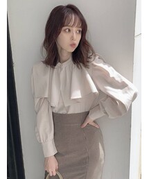 dazzlin | ケープカラー付ピンタックブラウス(シャツ/ブラウス)