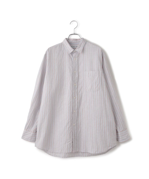 ADAM ET ROPE'(アダムエロペ)の「【INDIVIDUALIZED SHIRTS for SALON】別注ストライプシャツ L.BLUE BASE ORANGE ST(シャツ/ブラウス・レディース・ブルー系・F)」の3枚目の写真