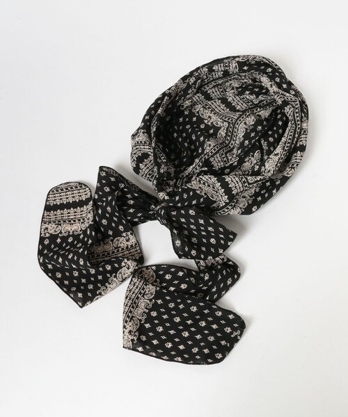KBF（ケイビーエフ）の「プリントスカーフターバン∴（ヘアバンド・レディース・BLACK/BLUE・one/One）」の8枚目の写真