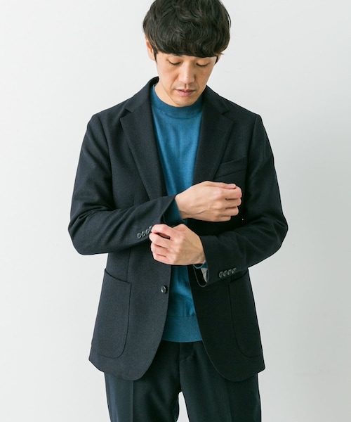 URBAN RESEARCH DOORS（アーバンリサーチドアーズ）の「『イージーケア』LIFE STYLE TAILOR　バーズアイストレッチジャケット（その他アウター・メンズ・BROWN/NAVY・44/46/48/50）」の2枚目の写真
