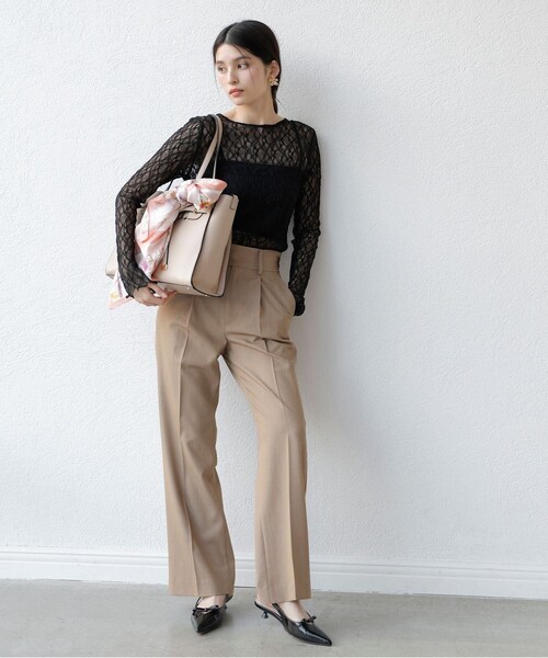 VIS（ビス）の「【A4収納】フラップタイトートバッグ（トートバッグ・レディース・ブラック/キナリ/ベージュ系・F）」の9枚目の写真