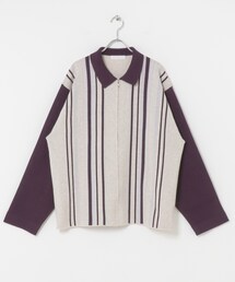 SENSE OF PLACE by URBAN RESEARCH | ストライプZIPニットシャツ(ニット/セーター)